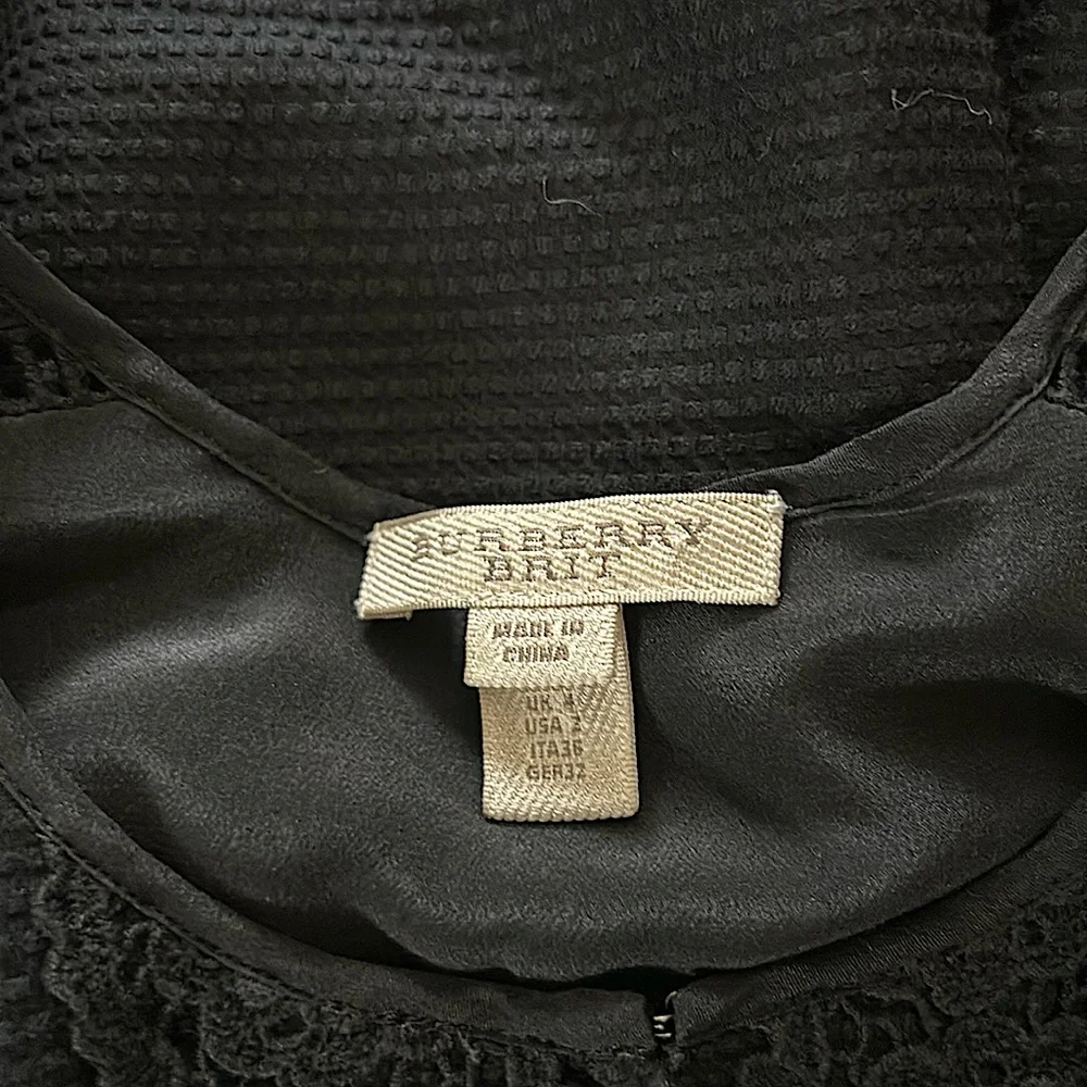 Burberry Brit Authenticated Black Embroidery Cotton Sleeveless Dress *Sz 2* 🌺🌺 - Picture 6 of 7